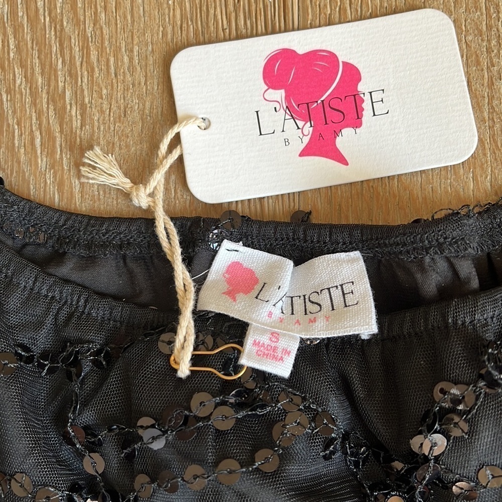 NWT perfect for your next occasion. Beaded Little black dress.L’Atiste by Amy - Picture 2 of 3